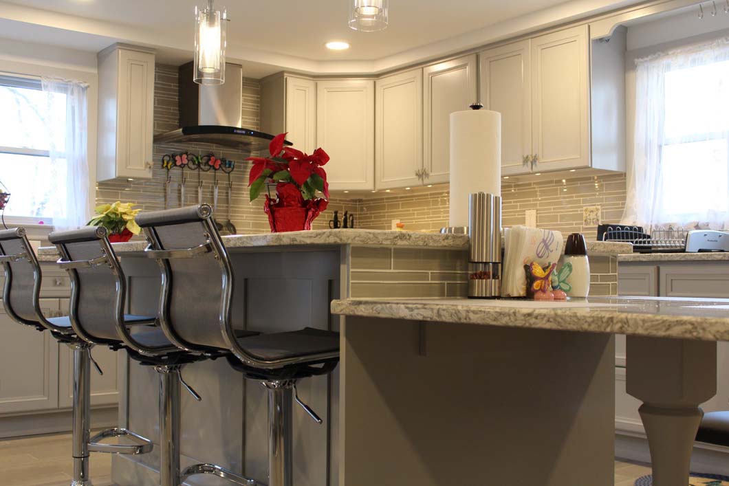 Kitchen cabinents and counter in kitchen designed by Weinstein Allentown Bath & Kitchen Design Services