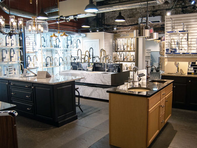 Wide view of the Weinstein Allentown Bath & Kitchen Showroom
