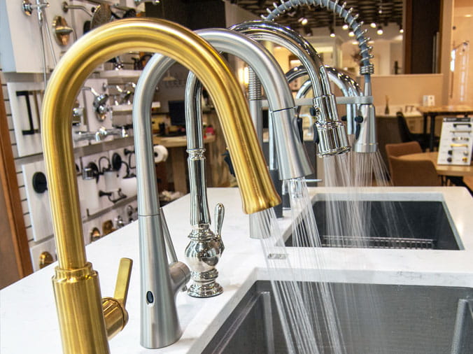 Goose neck kitchen sink faucets at Weinstein Allentown Bath & Kitchen Showroom
