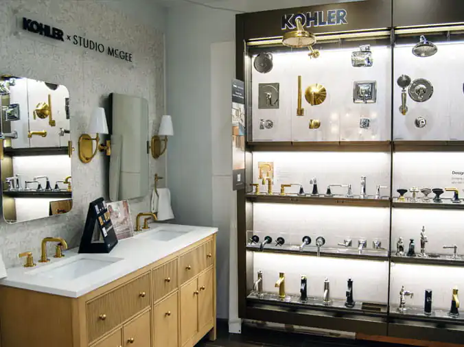 Kohler faucet display at Weinstein Allentown Bath & Kitchen Showroom